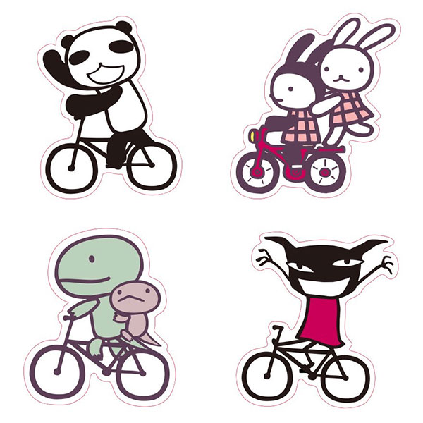 kawaii bicycle vinyl stickers