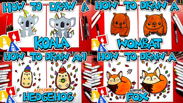 kawaii animal doodles tutorials on YouTube