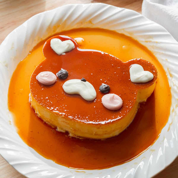 bear shaped flan
