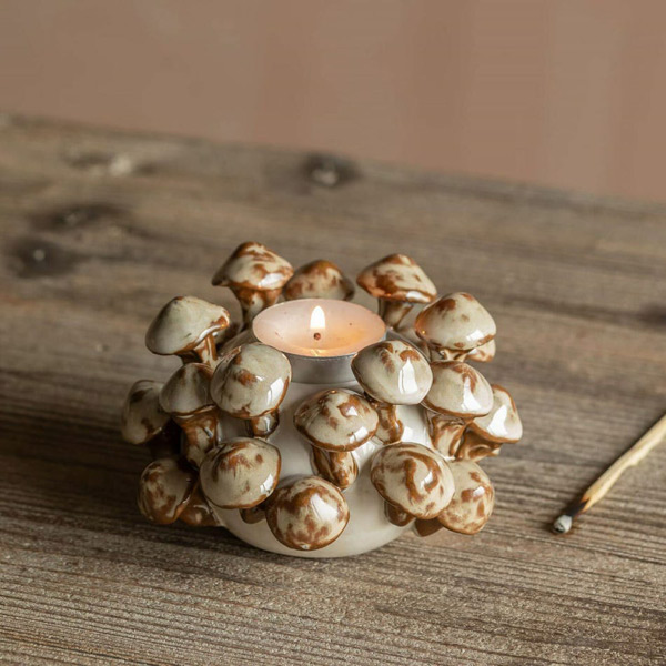 mushrooms candle holder
