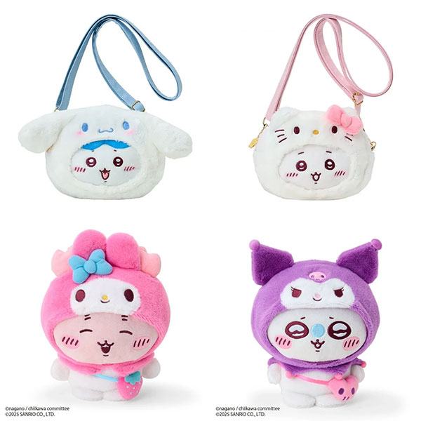 Sanrio x Chiikawa plush and bags