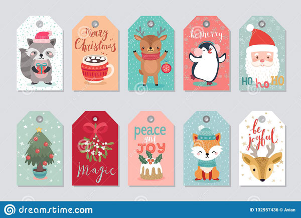 cute Christmas printable gift tags