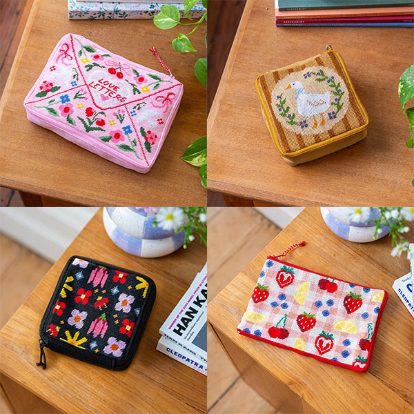 needlepoint pouch kits from Craft Club