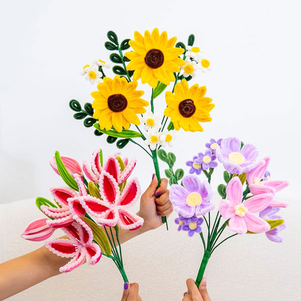 pipecleaner flower bouquet kits
