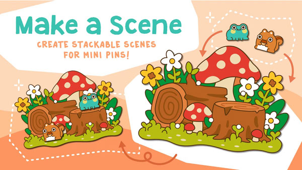 Make a Scene stackable enamel pins