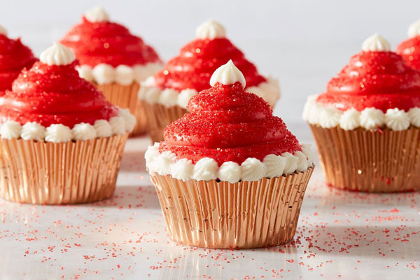 santa hats cupcakes recipe