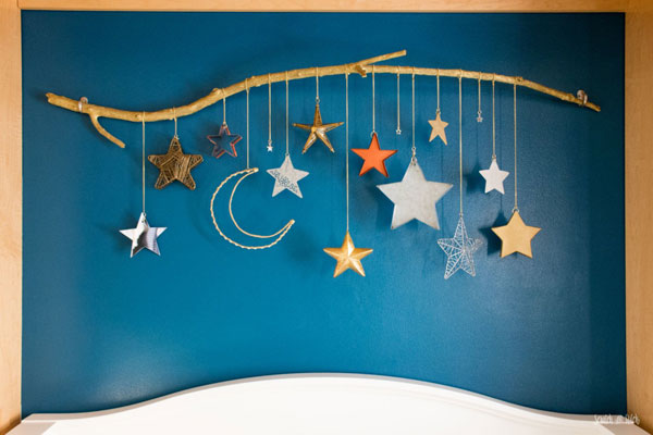 DIY stars and moon mobile