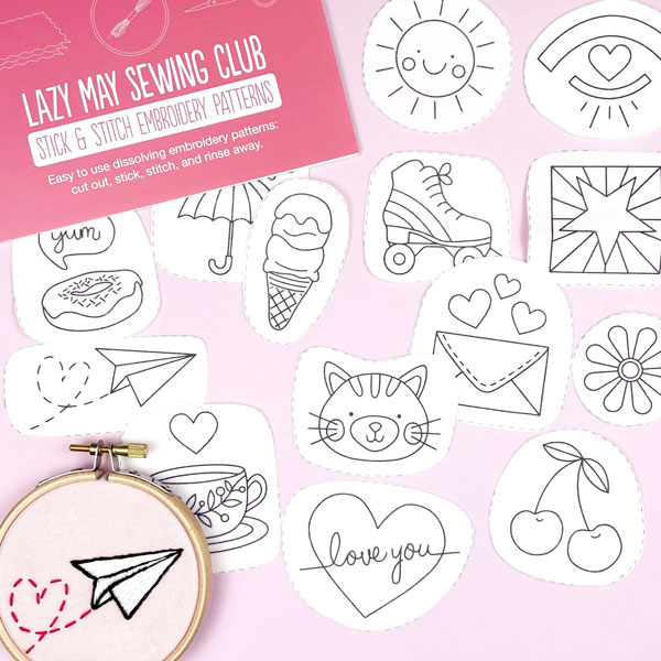 cute doodles stick & stitch embroidery pack