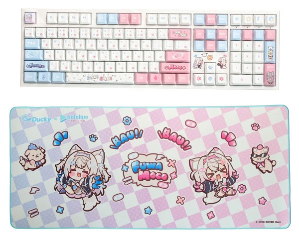  Ducky x hololive Fuwamoco limited edition keyboard and desk mat set