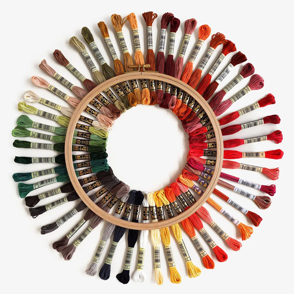 Autumn embroidery thread