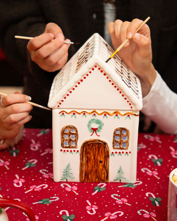 DIY gingerbread house cookie jar painting kit