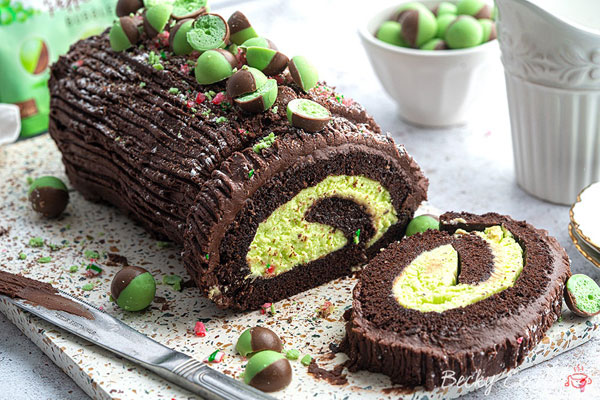 peppermint yule log recipe