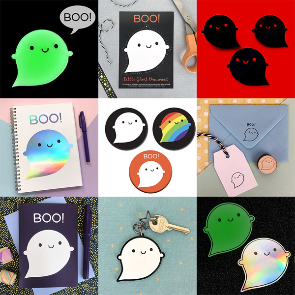 kawaii halloween ghosts