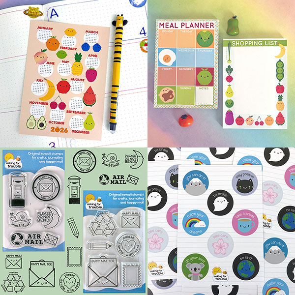 kawaii new year stationery