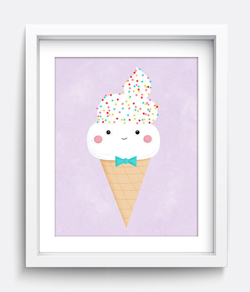 kawaii ice cream print