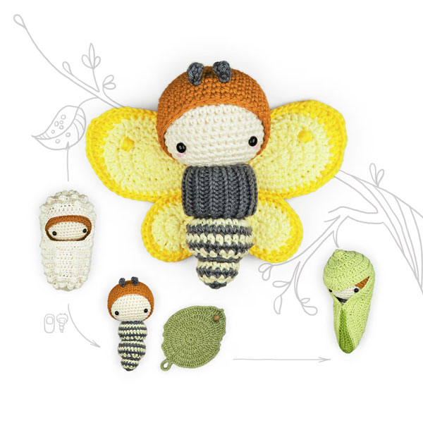 butterfly life cycle crochet patterns