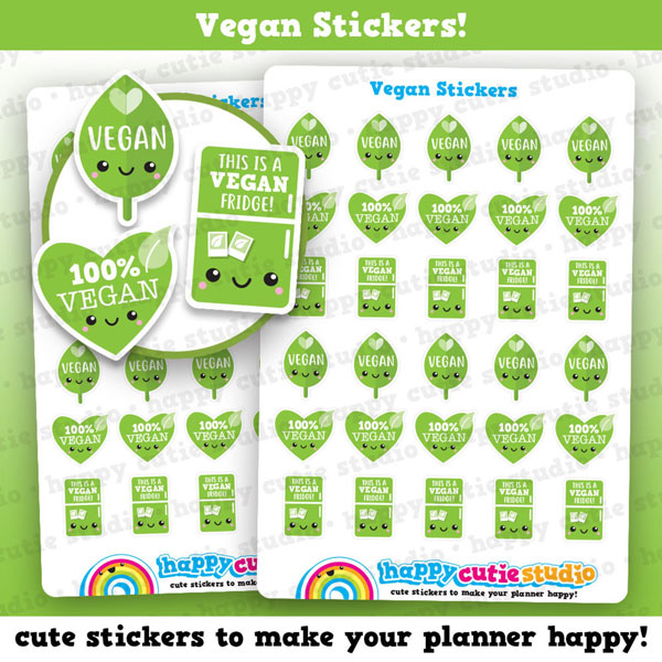 kawaii vegan planner stickers