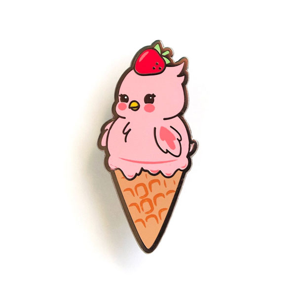 kawaii ice cream enamel pin
