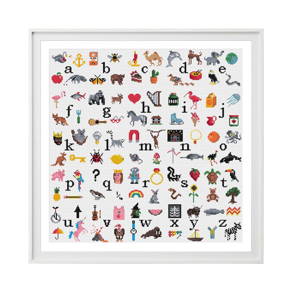 kawaii alphabet sampler cross stitch patterns