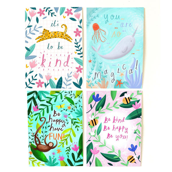 Cute & Positive Postcard Sets