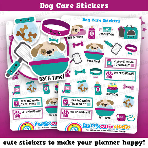 Kawaii Dogs planner stickers