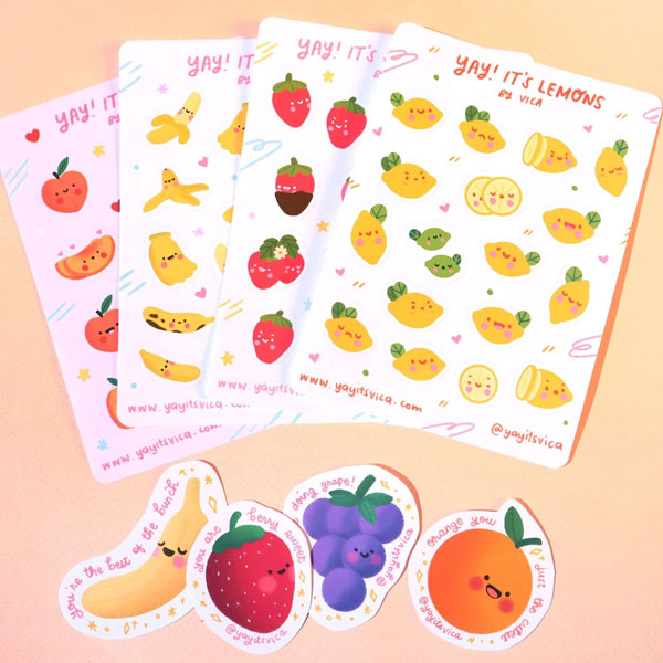 kawaii fruit stickers