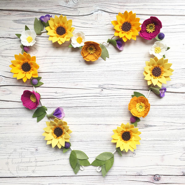 sunflower felt flower kits