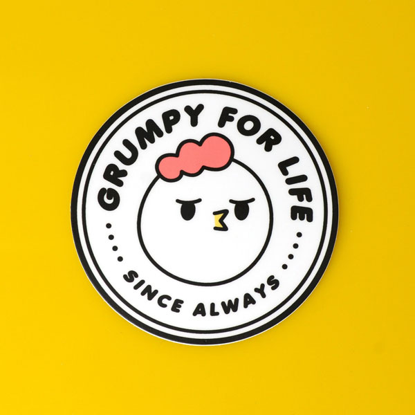 grumpy chicken sticker