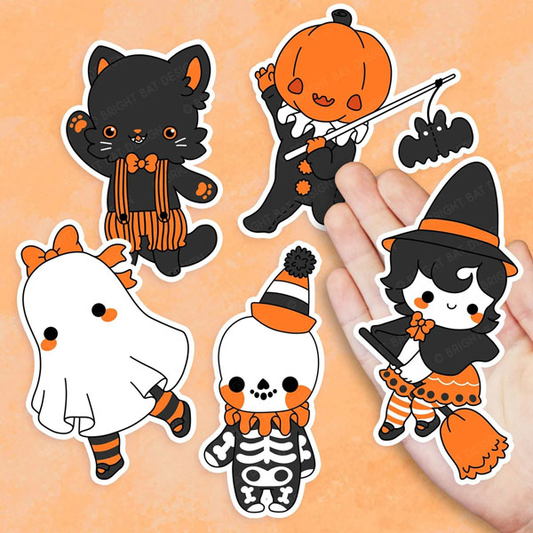 kawaii Halloween stickers
