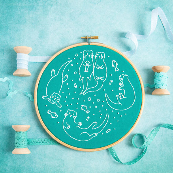 kawaii otter embroidery pattern
