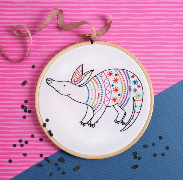 aardvark embroidery pattern
