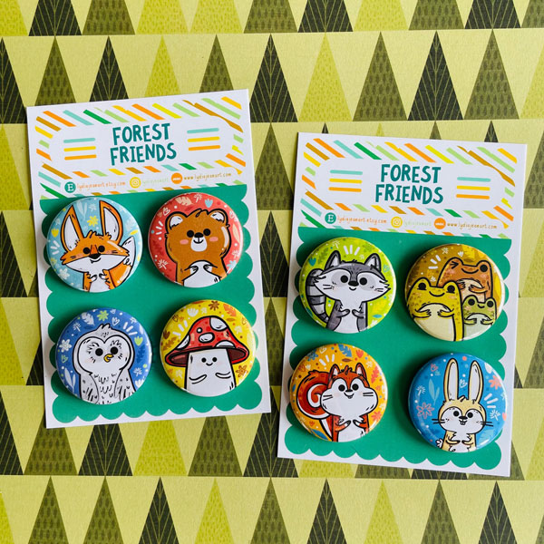 cute animals badges pins