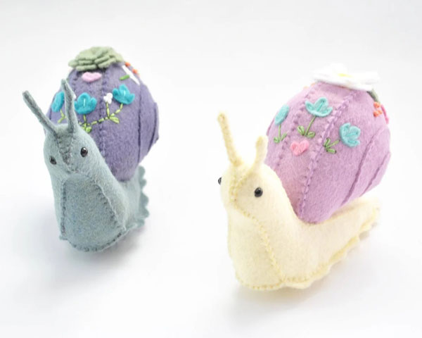 snail plush felt sewing pattern