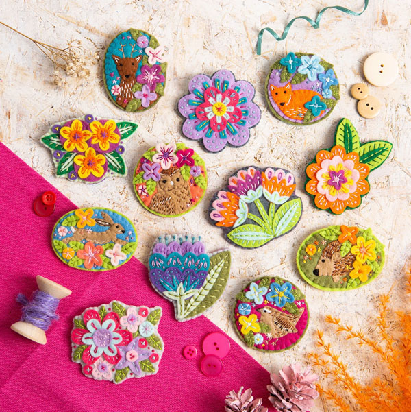 flower crafts - felt sewing kits