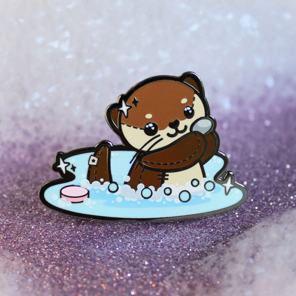 kawaii otter enamel pins