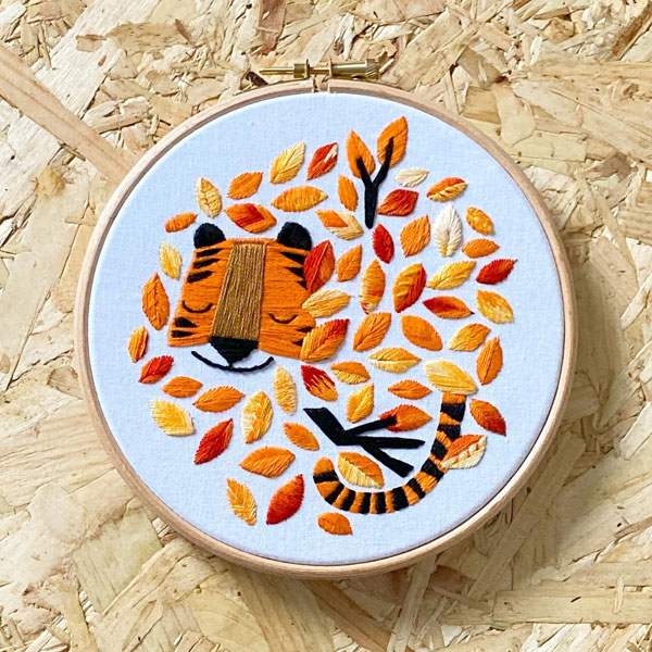 kawaii tiger embroidery kit