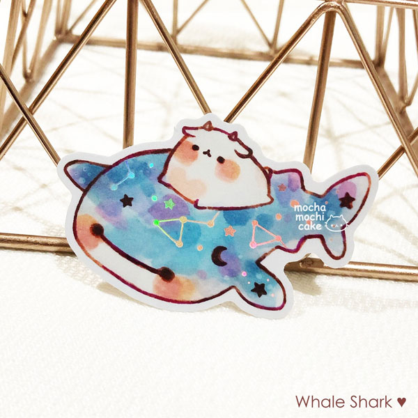 kawaii whale shark stickers