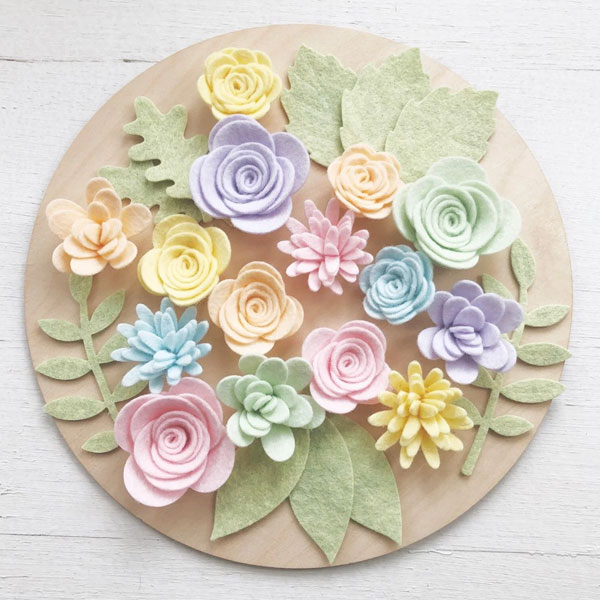 flower crafts - felt flowers kit