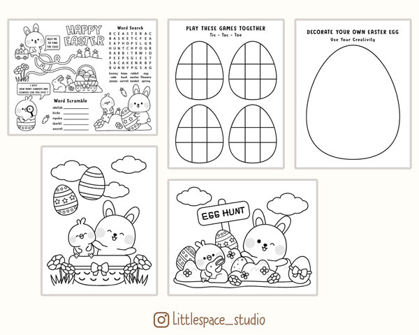 Easter activity sheet printables