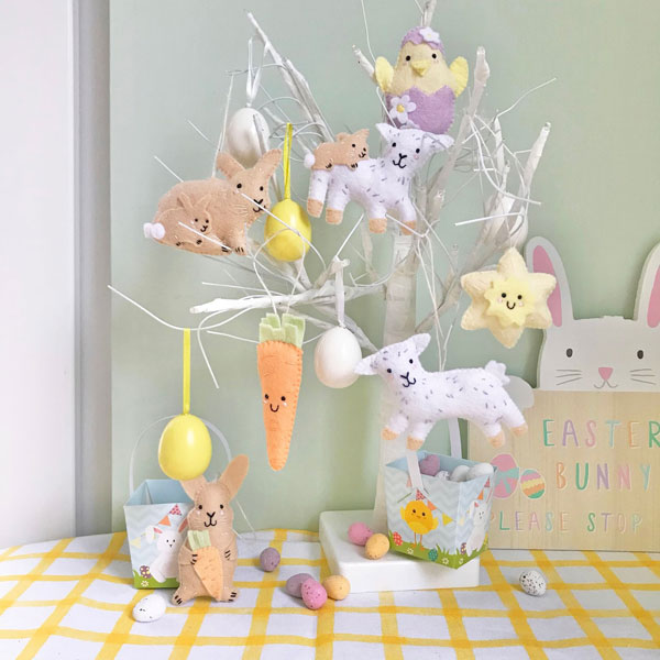 Easter decorations felt sewing pattern