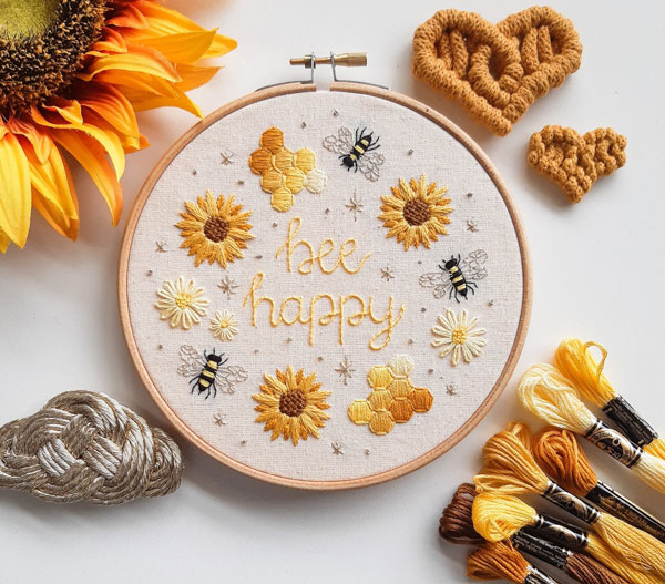bumblebee summer embroidery patterns