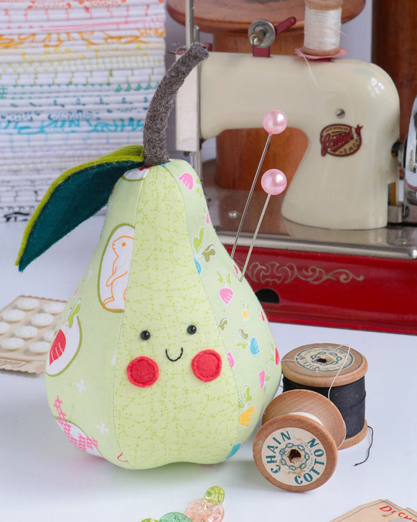 kawaii pear pincushion sewing pattern
