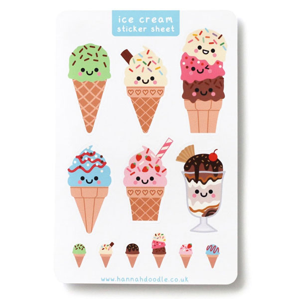 kawaii ice cream stickers