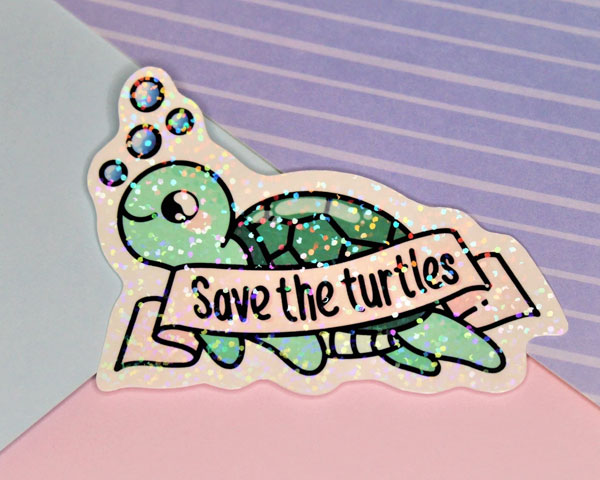 save the turtles sticker
