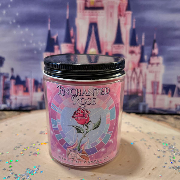 Beauty and the Beast inspired handmade candle