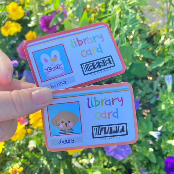 library card kawaii stickers