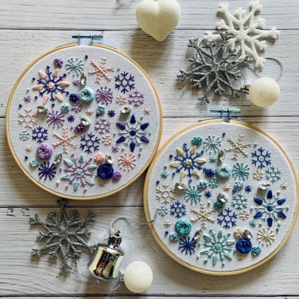 winter snowflake embroidery patterns