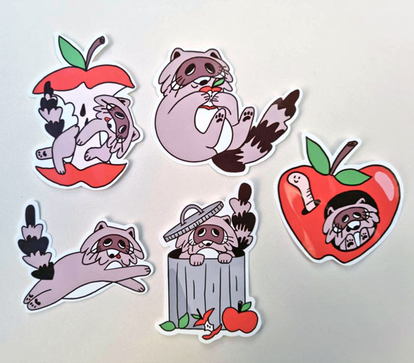 cute raccoon stickers