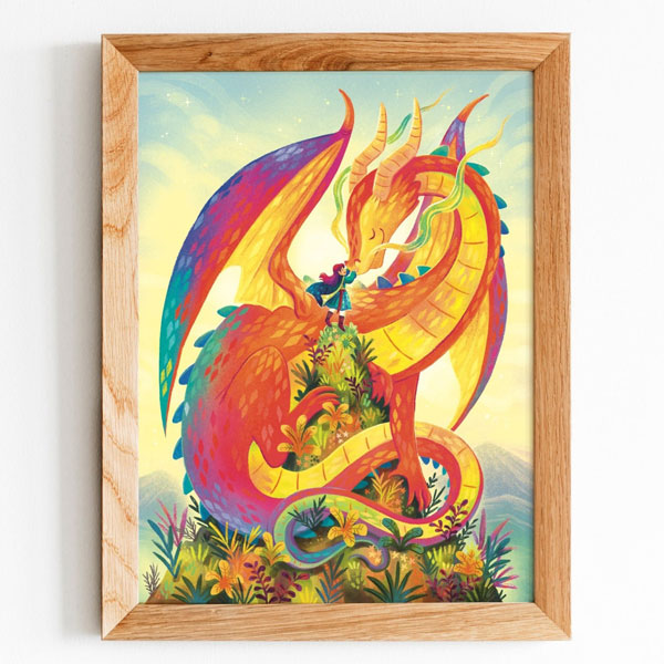 kawaii dragon art prints