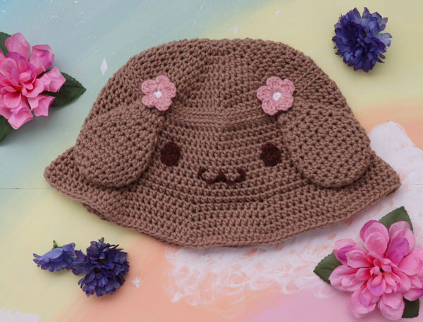 kawaii crochet bucket hat